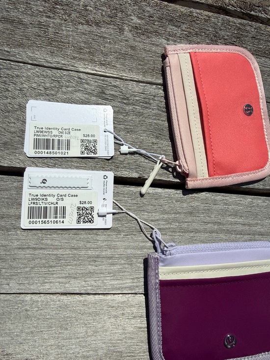 Lululemon True Identity Card Case Bundle 2 NWT Lavender Frost & Pink Mist - Picture 2 of 3
